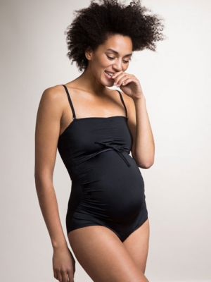 Boob Fast Food & Maternity Swimsuit with Side Ruching in Black-0