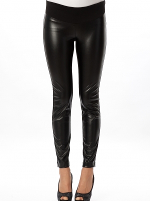 maternity faux leather trousers