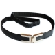Seraphine Robyn Belt in black leather with gold clasp
