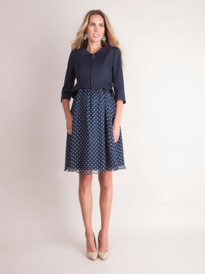 Seraphine cropped maternity jacket in navy