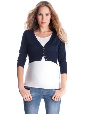 top it off with Seraphine's maternity cropped cardigan