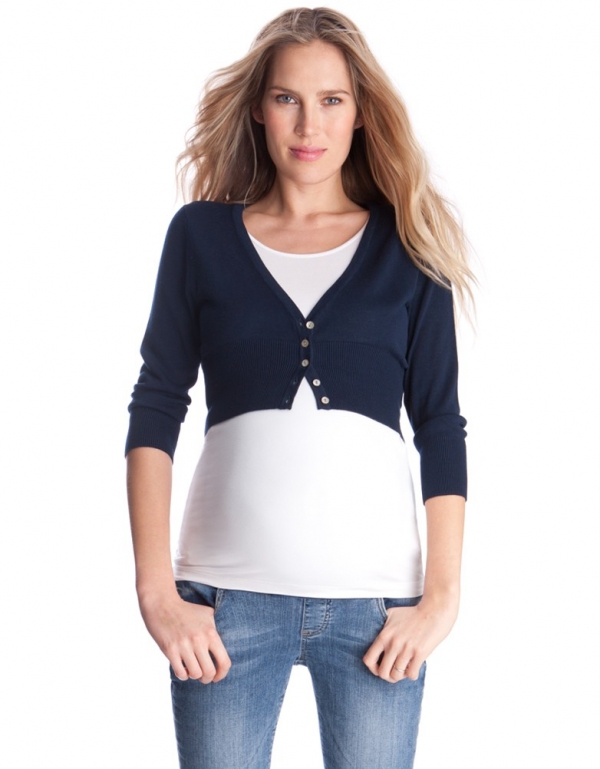 top it off with Seraphine's maternity cropped cardigan