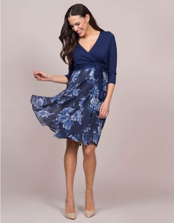 Petunia Navy Blue Floral Maternity ...