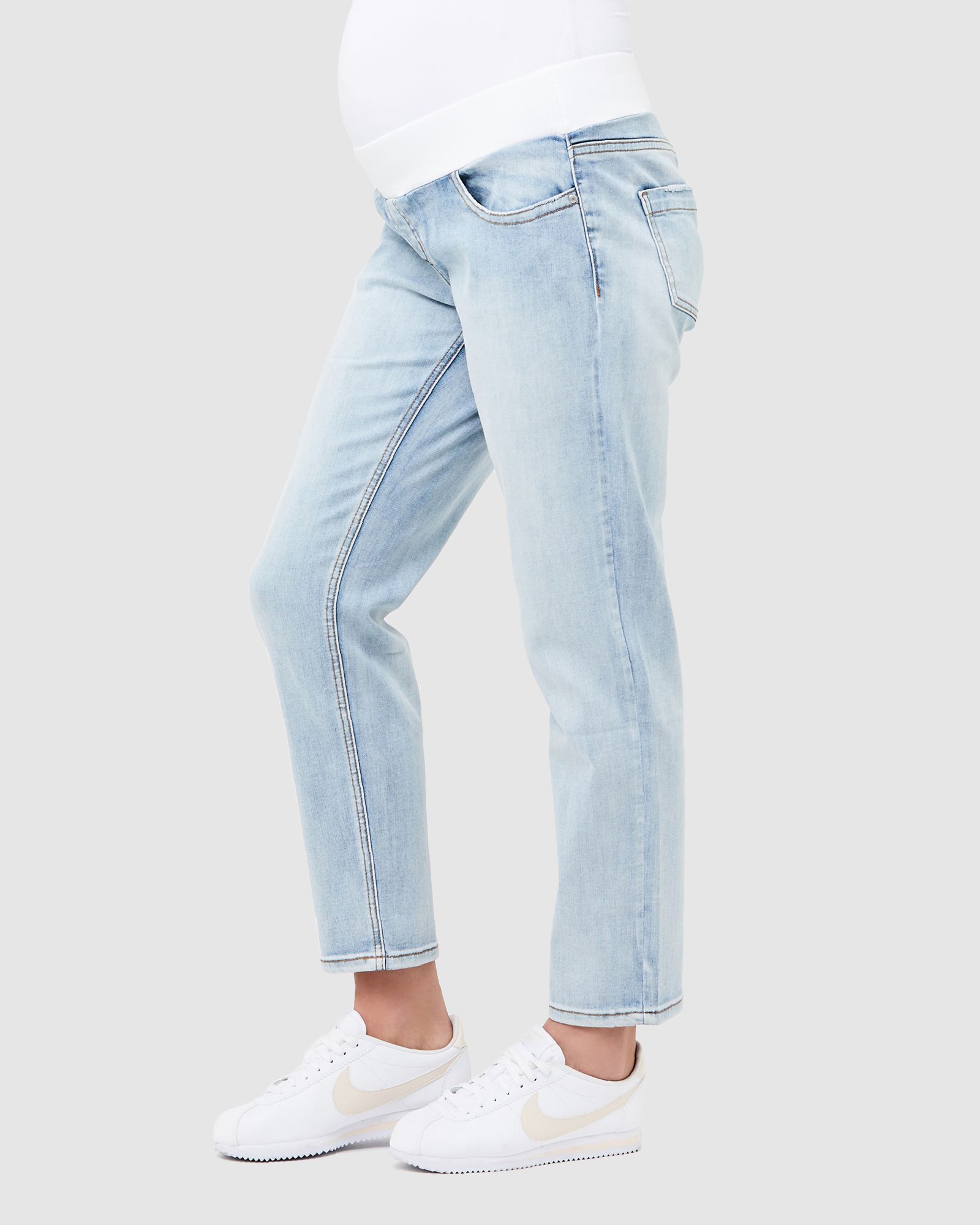 Jamie Girlfriend Jeans in Pale Blue - hautemama