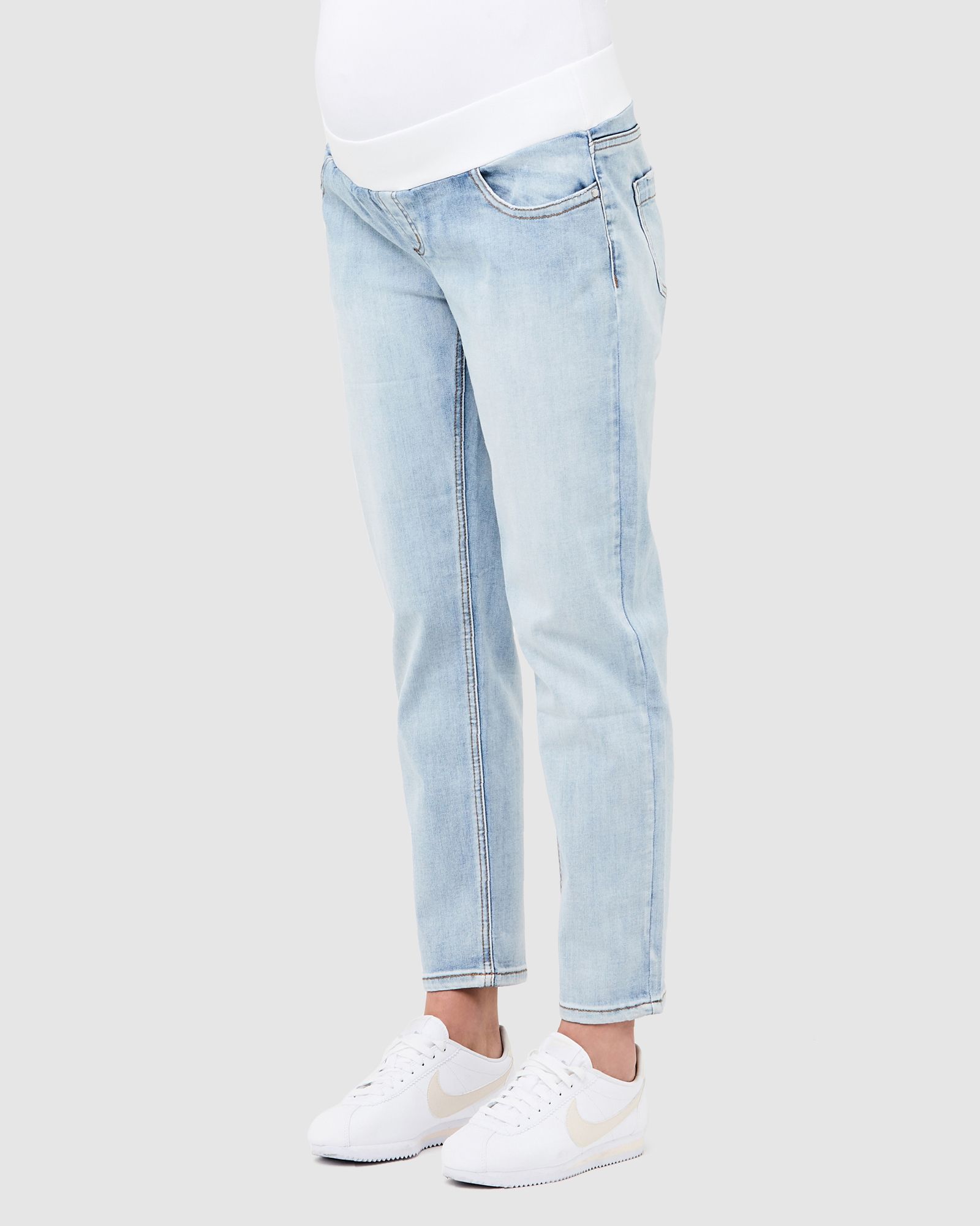 Jamie Girlfriend Jeans in Pale Blue - hautemama
