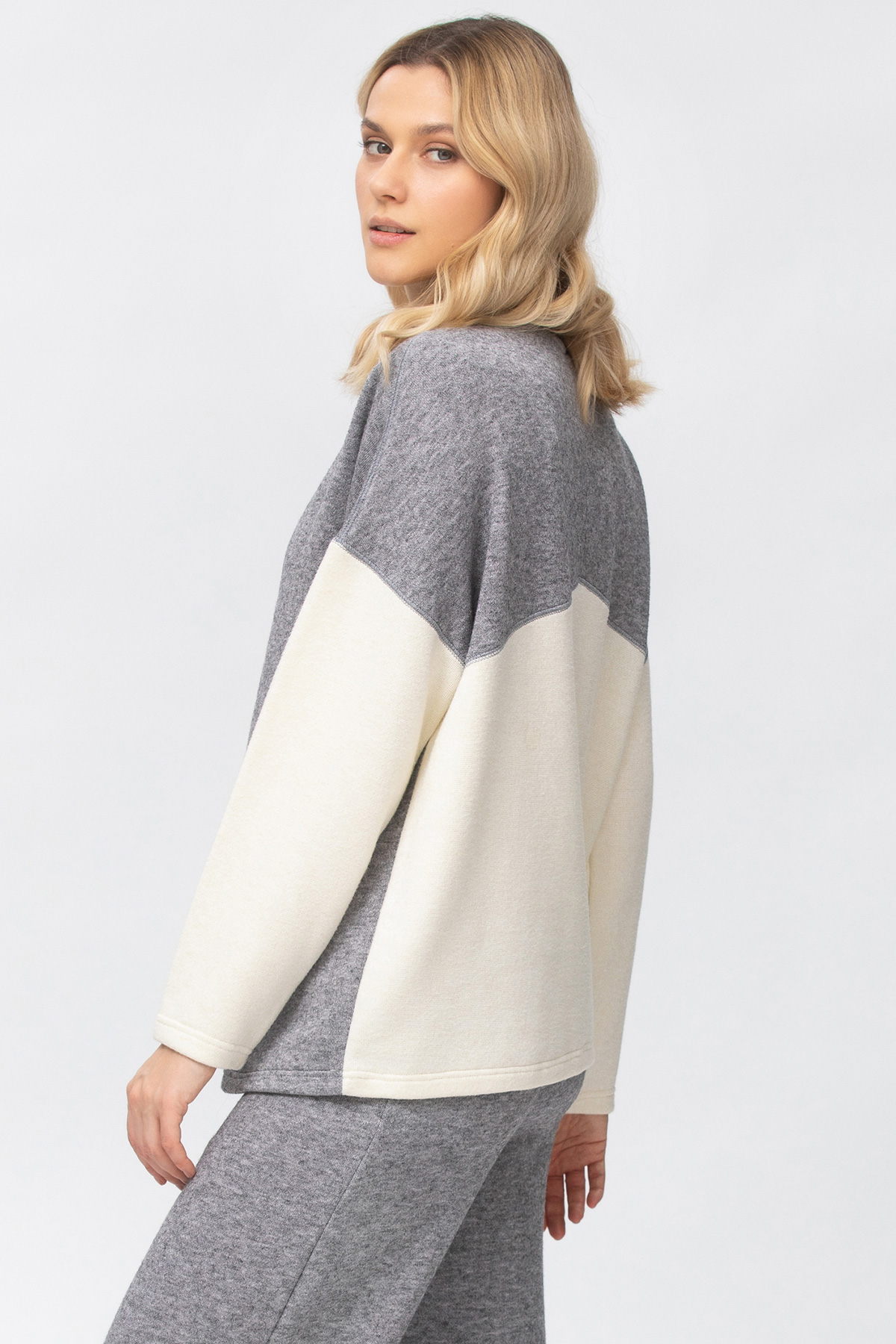 The Cozy Maternity Knitted JUMPER in Grey & Butter - hautemama